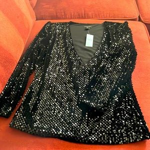 Beautiful Sequin top long sleeve V-Neck NWT! ANN TAYLOR